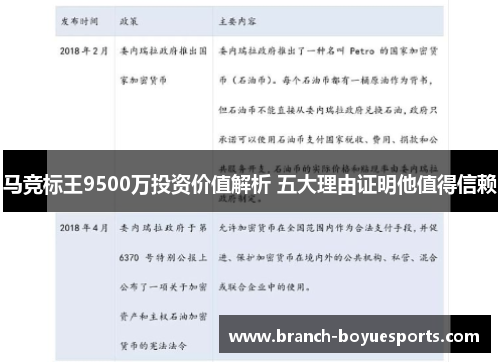 马竞标王9500万投资价值解析 五大理由证明他值得信赖